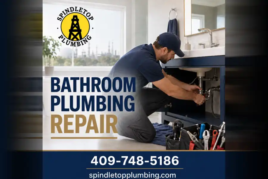 Spindletop Plumbing technician providing bathroom plumbing repair